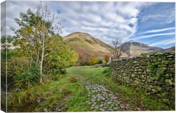 Kirk Fell And Great Gable Canvas Print by Steve Smith