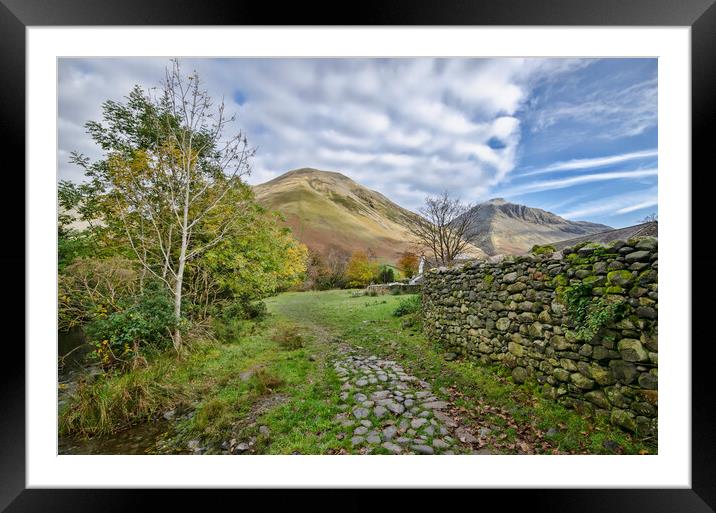 Kirk Fell And Great Gable Framed Mounted Print by Steve Smith