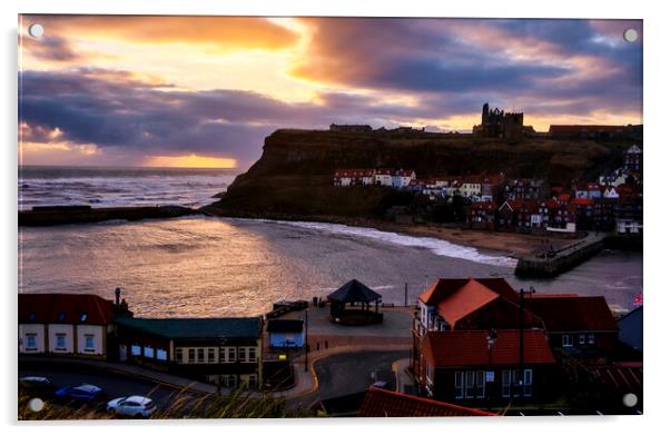 Moody Whitby Sunrise Acrylic by Tim Hill