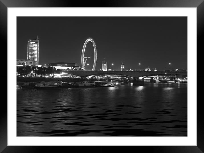 London skyline bw Framed Mounted Print by David French