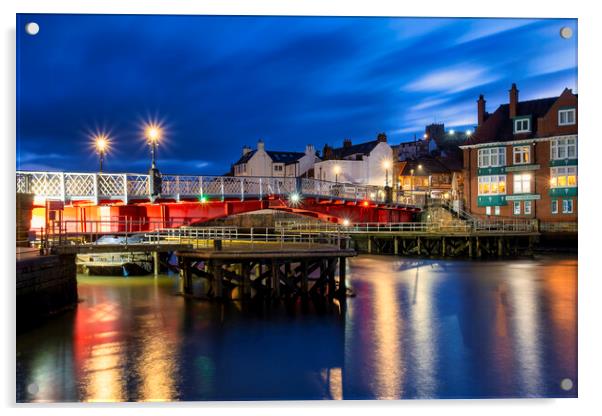 Majestic Whitby Swing Bridge Acrylic by Tim Hill