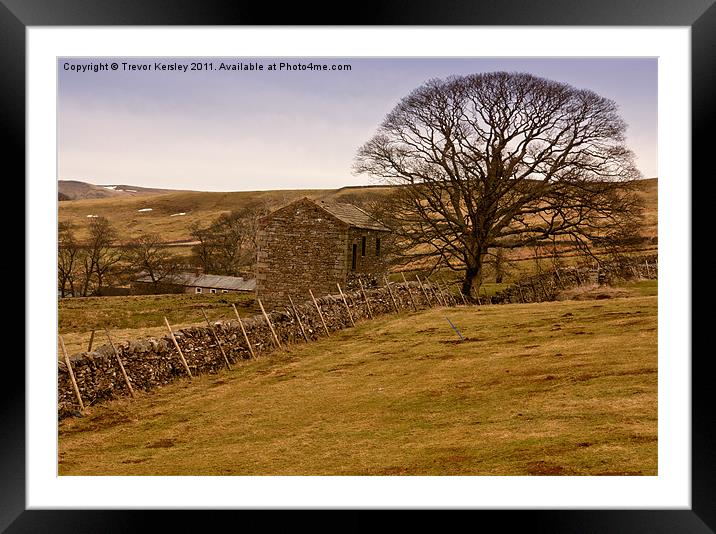 Dales Stone Barn Framed Mounted Print by Trevor Kersley RIP