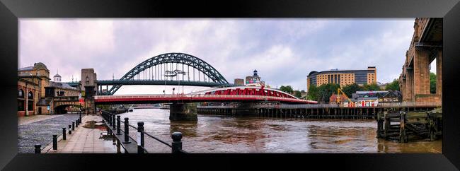 Newcastle Quayside Panoramic Framed Print by Tim Hill