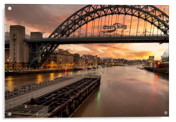 Newcastle Quayside Acrylic by Tim Hill