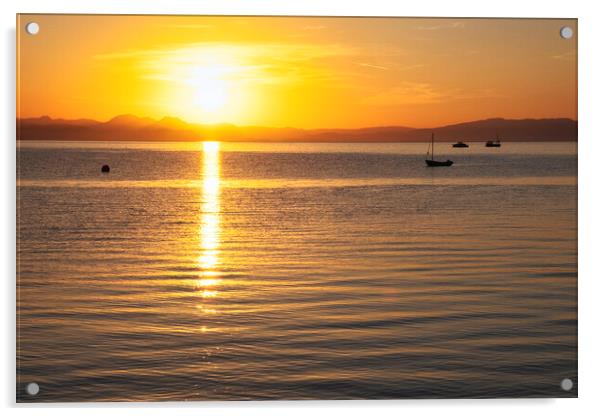 Sunrise over Abersosh Bay Acrylic by Tim Hill