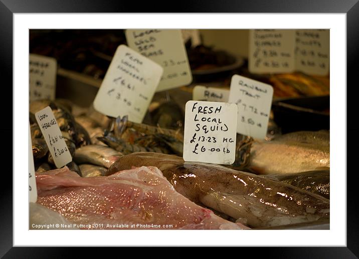 Fresh Fish Framed Mounted Print by Neal P