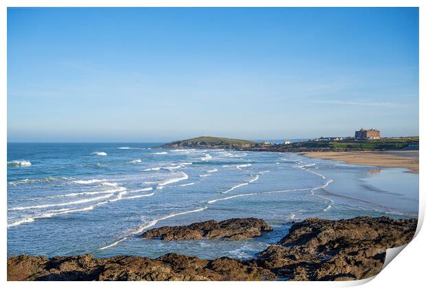 Fistral beach Newquay Print by kathy white