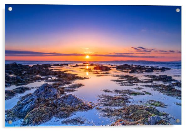 Machrihanish Sunset, Kintyre, Argyll, Scotland Acrylic by David Ross