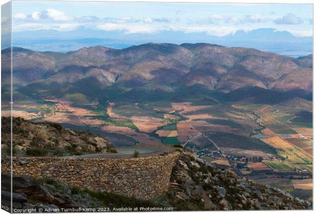 View from the southern end of the Swartberg Pass Canvas Print by Adrian Turnbull-Kemp
