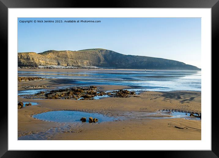 Dunraven Bay in February with Beautiful Light  Framed Mounted Print by Nick Jenkins