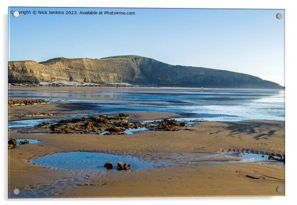Dunraven Bay in February with Beautiful Light  Acrylic by Nick Jenkins