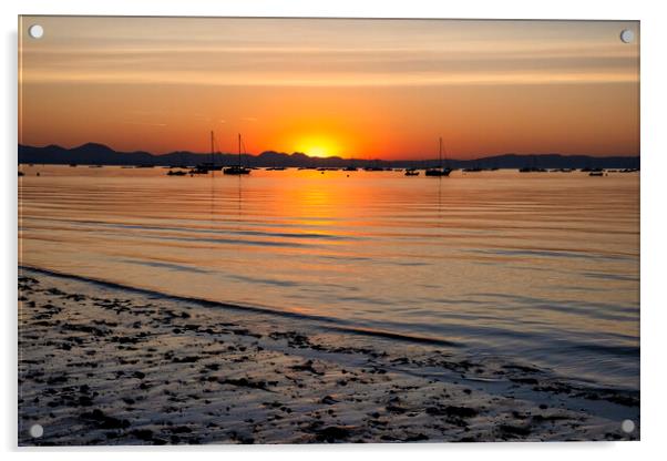 Golden Sunrise over Abersoch Bay Acrylic by Tim Hill