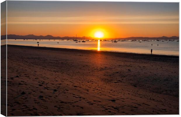 Abersoch beach sunrise Canvas Print by Tim Hill