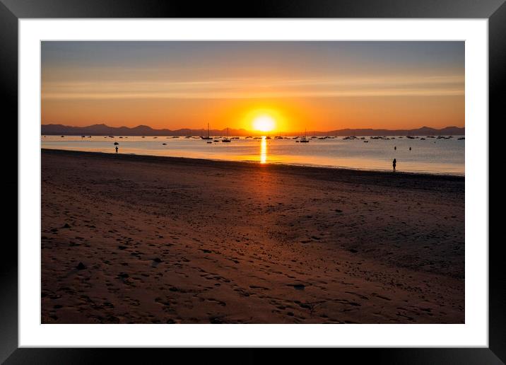 Abersoch beach sunrise Framed Mounted Print by Tim Hill