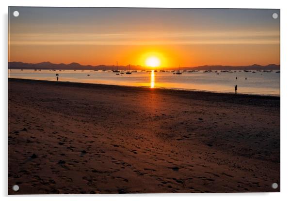Abersoch beach sunrise Acrylic by Tim Hill