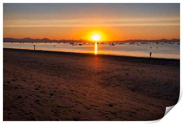 Abersoch beach sunrise Print by Tim Hill