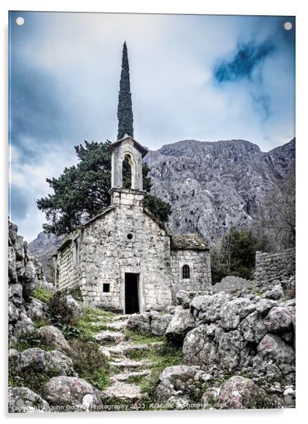 St George Church, Kotor. Acrylic by John Godfrey Photography