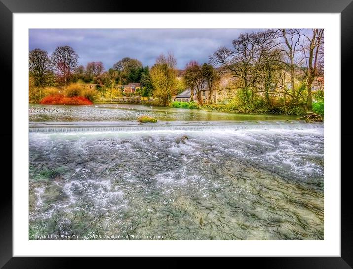 Captivating Bakewell Weir Framed Mounted Print by Beryl Curran