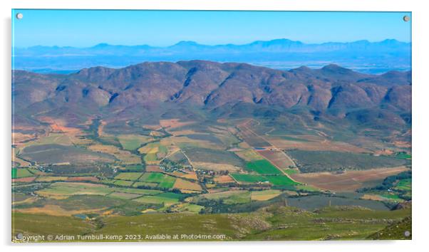 A patchwork of farms in the Matjies River valley  Acrylic by Adrian Turnbull-Kemp