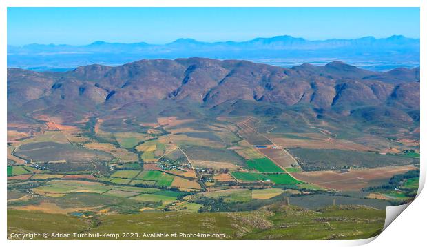 A patchwork of farms in the Matjies River valley  Print by Adrian Turnbull-Kemp