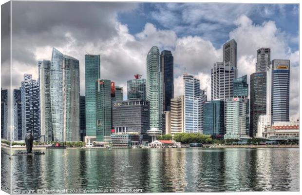 Singapore Business District  Canvas Print by David Pyatt