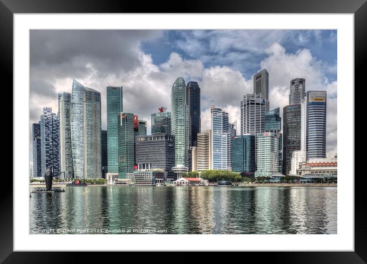 Singapore Business District  Framed Mounted Print by David Pyatt