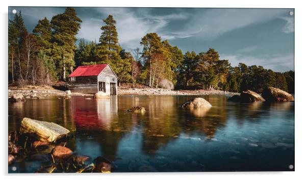 Enchanting Boathouse on Loch Vaa Acrylic by Duncan Loraine