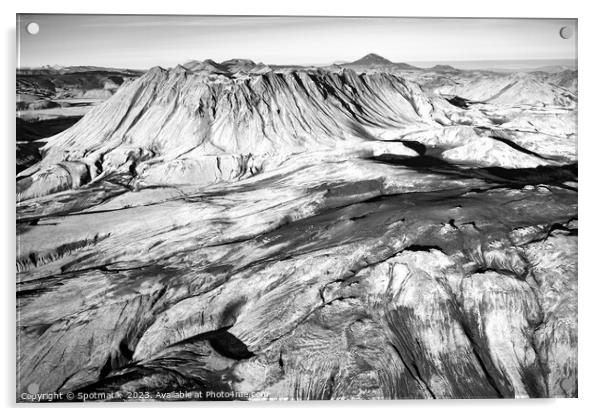 Aerial view of Landmannalaugar National Park Wilderness Iceland  Acrylic by Spotmatik 
