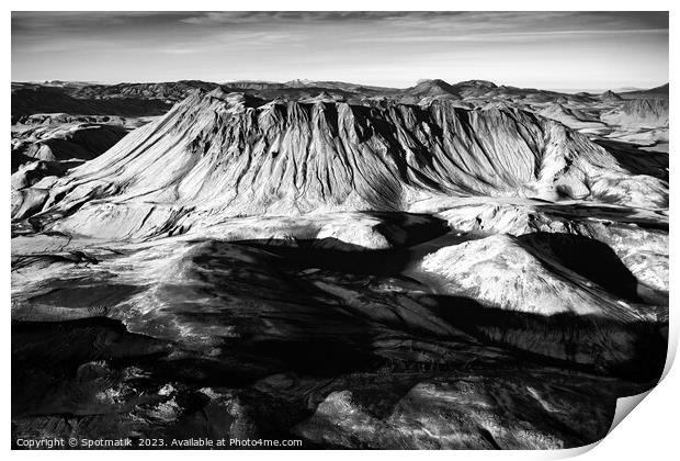 Aerial view of Landmannalaugar National Park Wilderness Iceland  Print by Spotmatik 