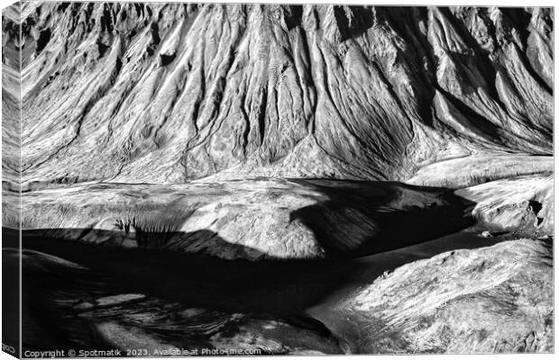 Aerial volcanic landscape Wilderness Landmannalaugar Canvas Print by Spotmatik 