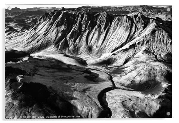 Aerial Iceland Landmannalaugar National Park volcano Acrylic by Spotmatik 