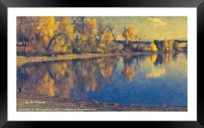 Abstract Lake View Framed Mounted Print by JoDonna Rusk