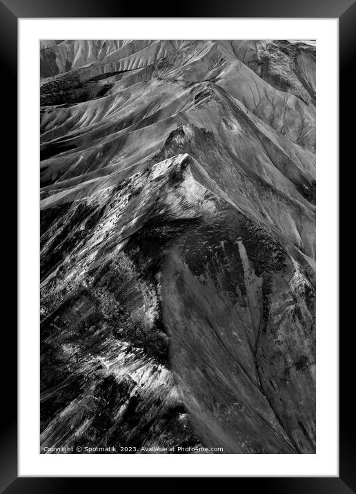 Aerial Landscape view of Iceland mountains summer  Framed Mounted Print by Spotmatik 