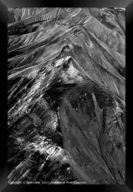 Aerial Landscape view of Iceland mountains summer  Framed Print by Spotmatik 