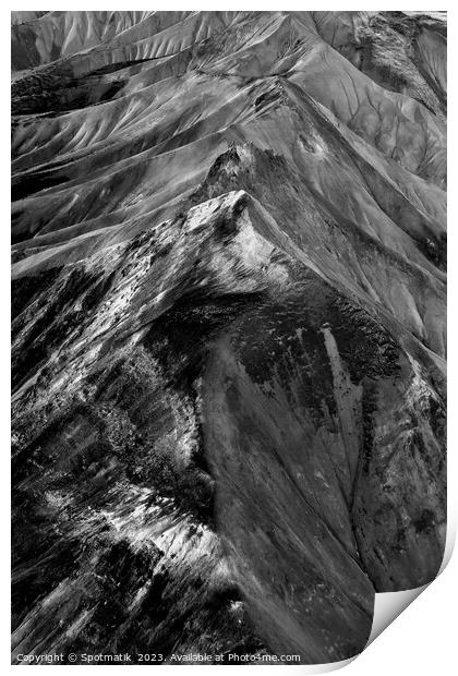 Aerial Landscape view of Iceland mountains summer  Print by Spotmatik 