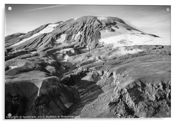 Aerial Landmannalaugar Iceland venting hot steam from fissures  Acrylic by Spotmatik 