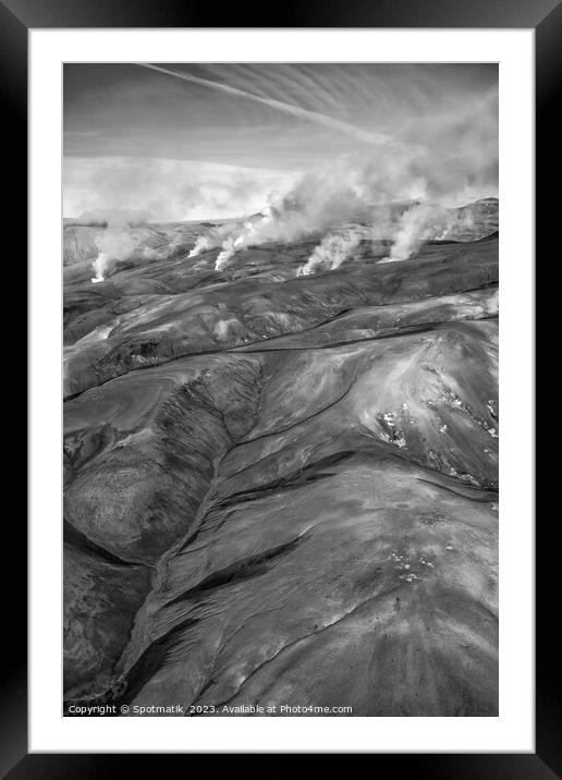 Aerial Land of fire and ice Iceland Europe Framed Mounted Print by Spotmatik 