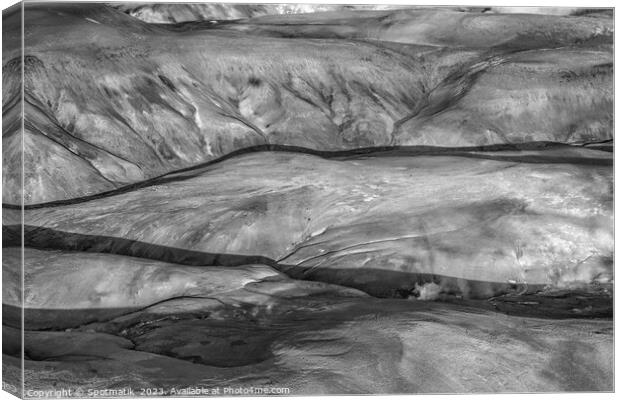 Aerial Icelandic view remote Wilderness Landmannalaugar Canvas Print by Spotmatik 
