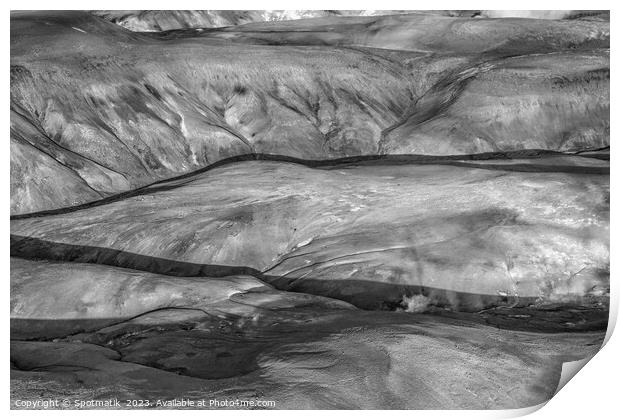 Aerial Icelandic view remote Wilderness Landmannalaugar Print by Spotmatik 