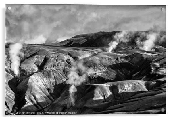 Aerial volcanic hot springs Iceland travel tourism Acrylic by Spotmatik 