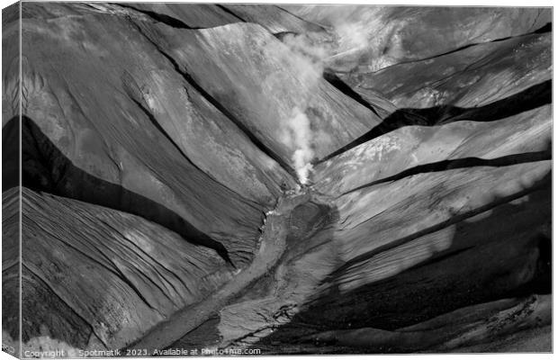 Aerial Icelandic Wilderness of Landmannalaugar Canvas Print by Spotmatik 