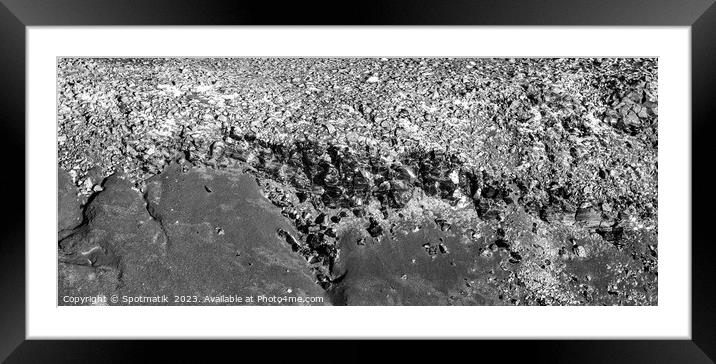 Aerial panorama view of solidified lava flow Iceland Framed Mounted Print by Spotmatik 