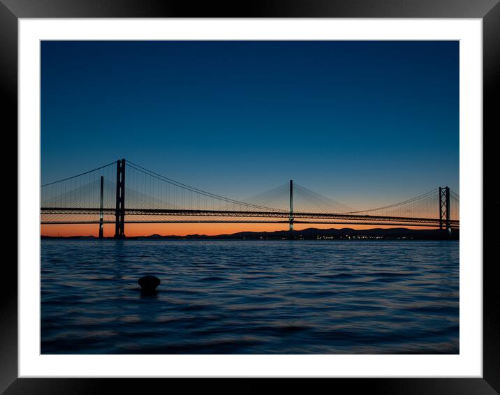 Queensferry Crossing Sunset Framed Mounted Print by Emma Dickson