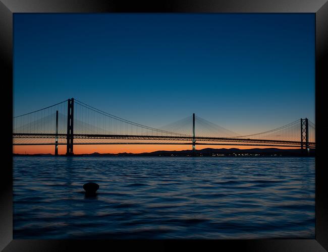 Queensferry Crossing Sunset Framed Print by Emma Dickson