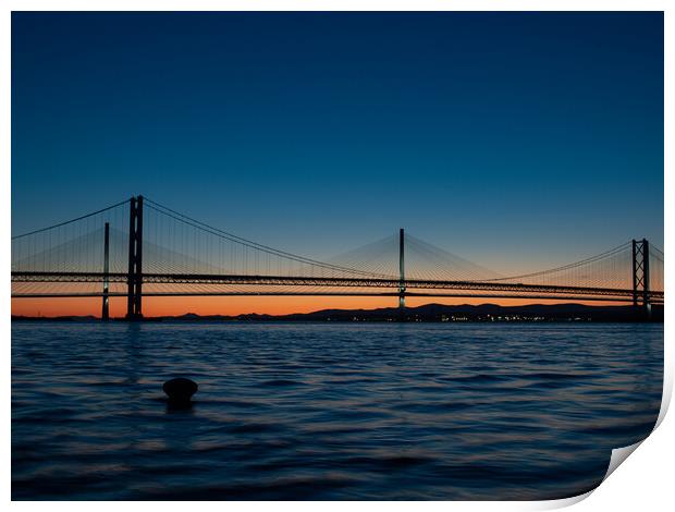 Queensferry Crossing Sunset Print by Emma Dickson