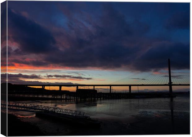 Queensferry Crossing Sunset Canvas Print by Emma Dickson
