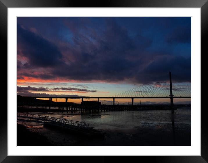 Queensferry Crossing Sunset Framed Mounted Print by Emma Dickson