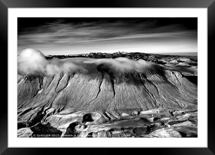 Aerial Wilderness view of Iceland Landmannalaugar  Framed Mounted Print by Spotmatik 