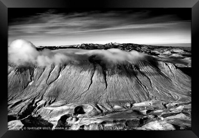 Aerial Wilderness view of Iceland Landmannalaugar  Framed Print by Spotmatik 