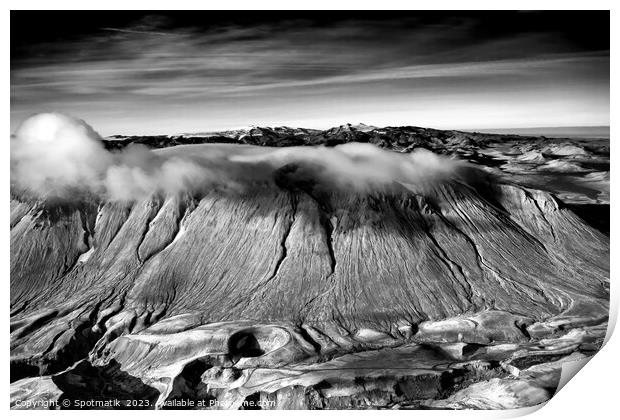 Aerial Wilderness view of Iceland Landmannalaugar  Print by Spotmatik 